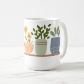 幻想的な鉢植えの花 ガーデンラバー コーヒーマグカップ (正面右)