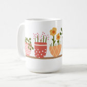 幻想的な鉢植えの花 ガーデンラバー コーヒーマグカップ (正面左)