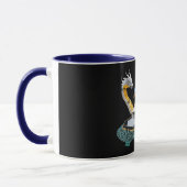 幻想的な陶器のドラゴンランタン ファンタジーアート マグカップ (左)