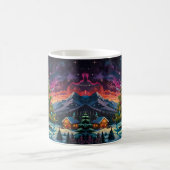 幻想的な雪だるまのクリスマスアート コーヒーマグカップ (中央)
