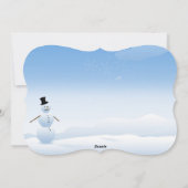 幻想的な雪だるまのホワイトクリスマス ホリデー シーズンカード (裏面)