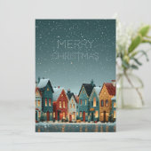 幻想的な雪の冬の村 メリークリスマス (スタンド正面)
