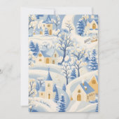 幻想的な雪の村のクリスマスカード シーズンカード (正面)