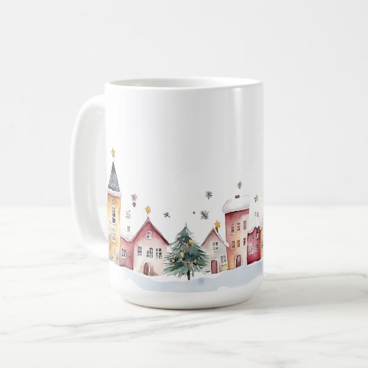幻想的な雪の村 コーヒーマグカップ (正面左)