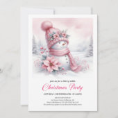 幻想的な雪の森の子供向けデジタルダウンロード クリスマス 招待状 (正面)