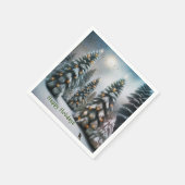 幻想的な雪の森 スタンダードカクテルナプキン (角)