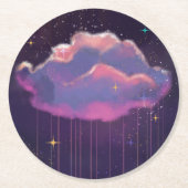幻想的な雲 ラウンドペーパーコースター (正面)