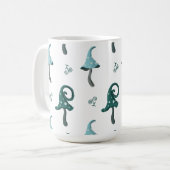 幻想的な青いキノコ柄マグカップ コーヒーマグカップ (正面左)