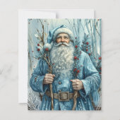 幻想的な青いクリスマスサンタのスクラップブックペーパー (正面)