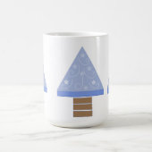 幻想的な青いクリスマスツリー コーヒーマグカップ (中央)