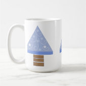 幻想的な青いクリスマスツリー コーヒーマグカップ (左)