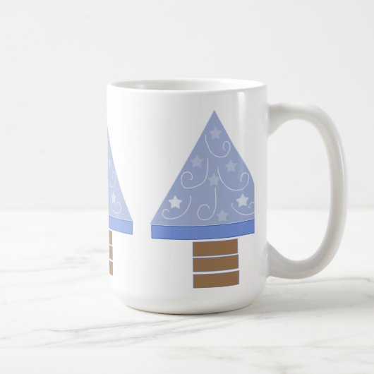 幻想的な青いクリスマスツリー コーヒーマグカップ (右)