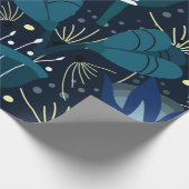 幻想的な青い花 ラッピングペーパー (角)