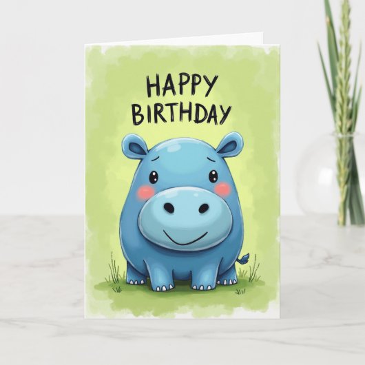 幻想的な青い誕生日カード カード (正面)