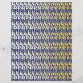 幻想的な青と金の孔雀の羽根模様 (正面)