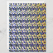 幻想的な青と金の孔雀の羽根模様 (正面/裏面)