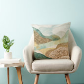 幻想的な青緑褐色の抽象的な山々 クッション (椅子)