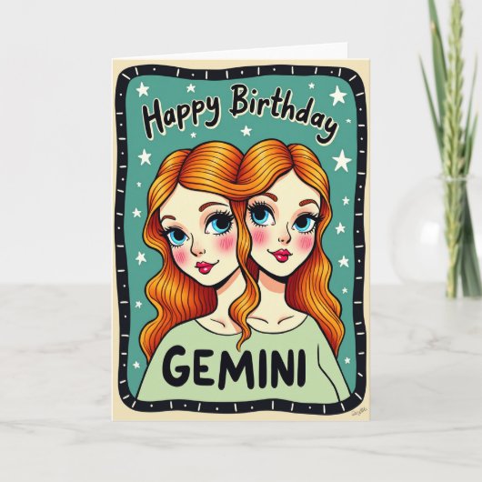 幻想的な顔の誕生日カード カード (正面)