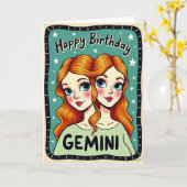 幻想的な顔の誕生日カード カード (黄色い花)