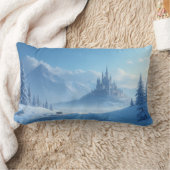 幻想的な風景を持つ枕 – 感情的な冬 ランバークッション (ブランケット)