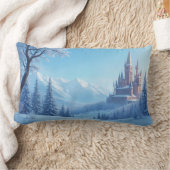 幻想的な風景を持つ枕 – 感情的な冬 ランバークッション (ブランケット)