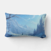 幻想的な風景を持つ枕 – 感情的な冬 ランバークッション (裏面)
