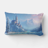 幻想的な風景を持つ枕 – 感情的な冬 ランバークッション (裏面)