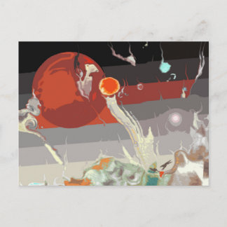 幻想的な風景を駆けるボルゾイ ポストカード