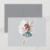 幻想的な魔法の妖精 ポストカード (正面/裏面)