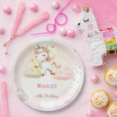 幻想的な魔法の淡い色のユニコーンの子供の誕生日 ペーパープレート (パーティー)