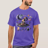 幻想的な魔法使いの帽子と天体の魔法 Tシャツ (正面)