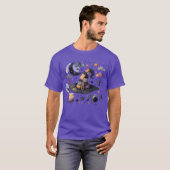 幻想的な魔法使いの帽子と天体の魔法 Tシャツ (正面フル)