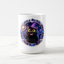 幻想的な魔法使い猫の肖像画アートプリント コーヒーマグカップ