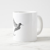 幻想的な鳥のパターンイラストのコーヒーマグ ジャンボコーヒーマグカップ (正面右)