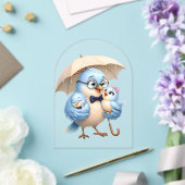 幻想的な鳥のパパアーチ型アクリル招待状 アクリル招待状 (インサイチュ (ウェディング))