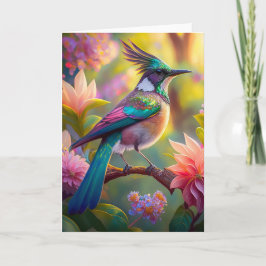 幻想的な鳥 グリーン・ヘッド・ジェイ カード