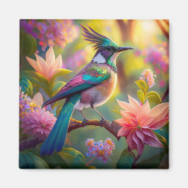 幻想的な鳥 グリーン・ヘッド・ジェイ マグネット