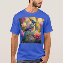幻想的な鳥 グリーン・ヘッド・ジェイ Tシャツ