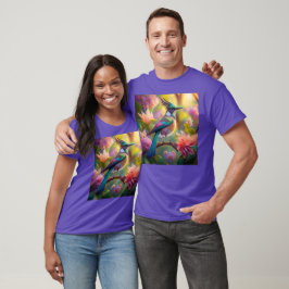 幻想的な鳥 グリーン・ヘッド・ジェイ Tシャツ