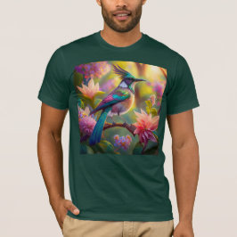 幻想的な鳥 グリーン・ヘッド・ジェイ Tシャツ