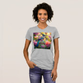 幻想的な鳥 グリーン・ヘッド・ジェイ Tシャツ (正面フル)