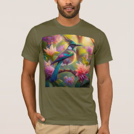 幻想的な鳥 グリーン・ヘッド・ジェイ Tシャツ
