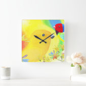 幻想的な鳥 スクエア壁時計 (ホーム)