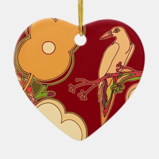 幻想的な鳥 セラミックオーナメント (正面)