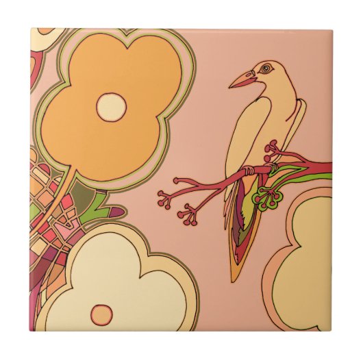 幻想的な鳥 タイル (正面)
