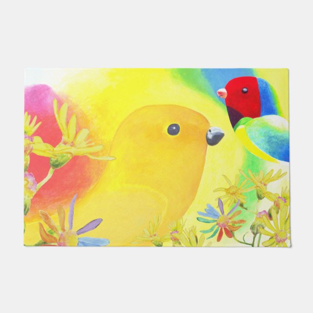 幻想的な鳥 ドアマット (正面)