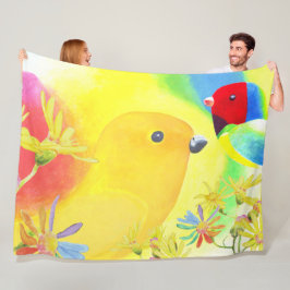 幻想的な鳥 フリースブランケット