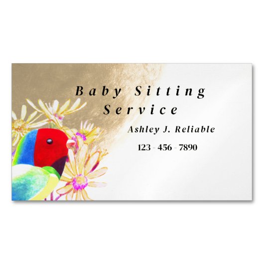 幻想的な鳥 マグネット名刺 (正面)