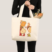 幻想的な鳥 ラージトートバッグ (正面(商品))