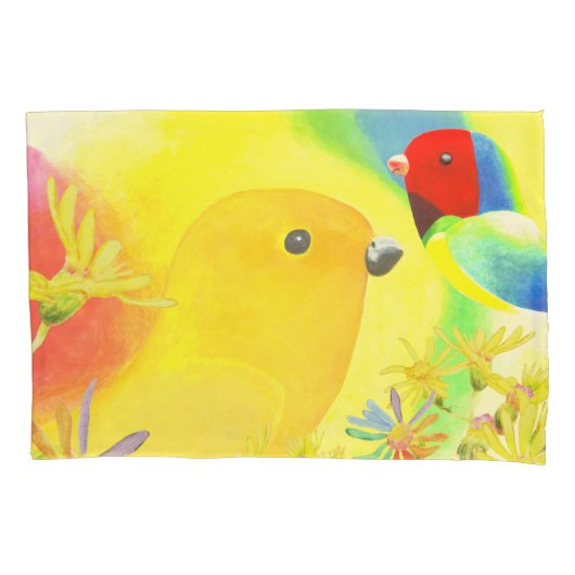 幻想的な鳥 枕カバー (正面)